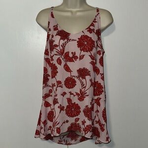 CAbi Red Floral Blouse